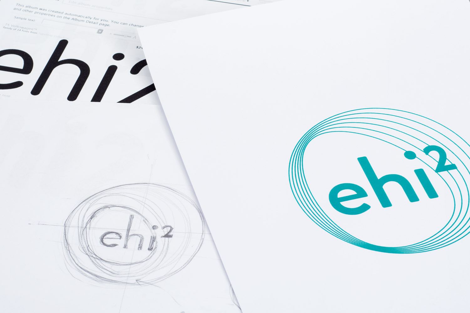 Sketches of the ehi2 logo designs