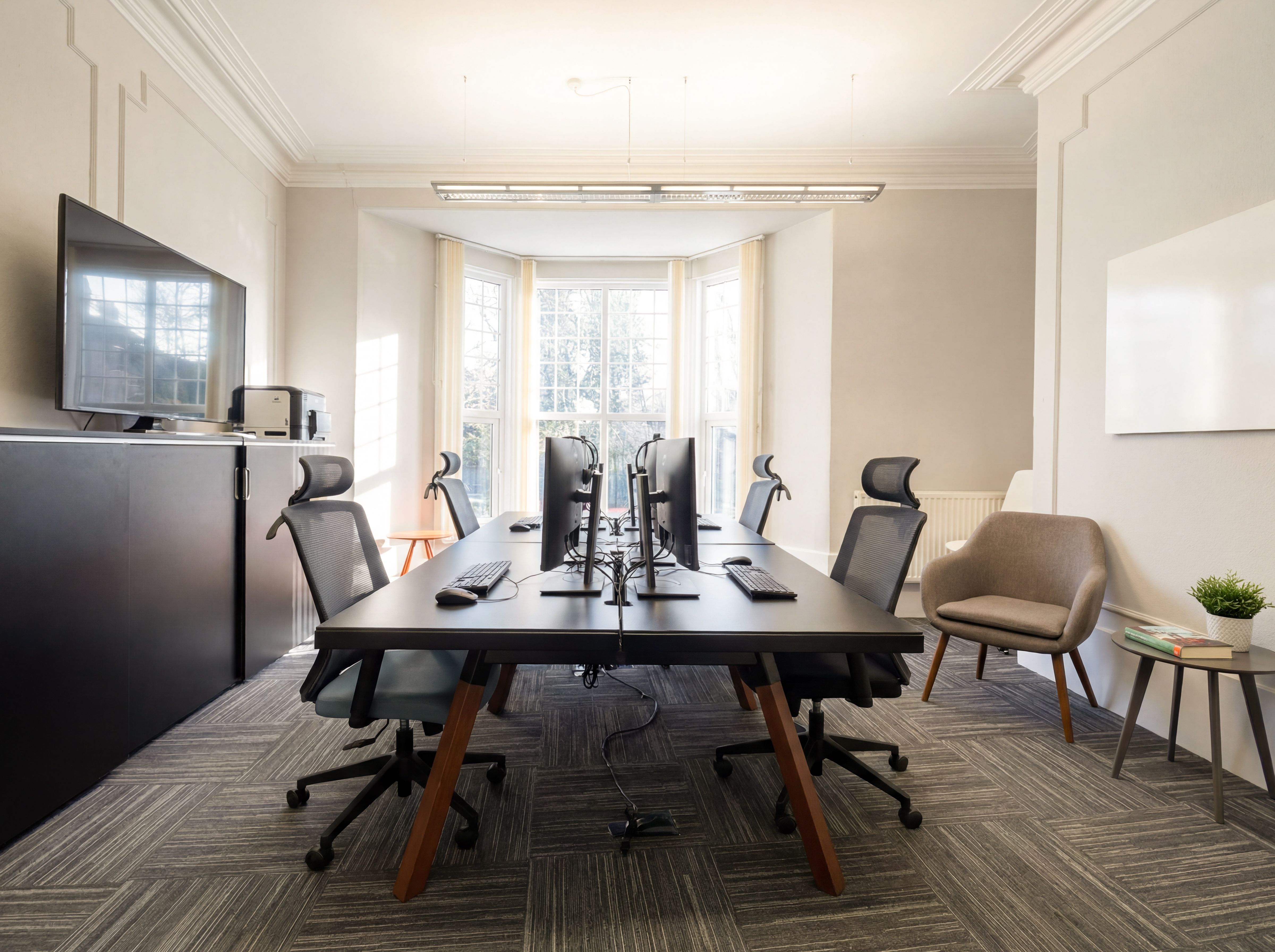 Coworking office in serviced office space.